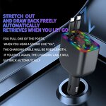 Car Charger - Manufacturer Y4 4-in-1 60W PD Retractable Cables Multi-Port Fast Charger