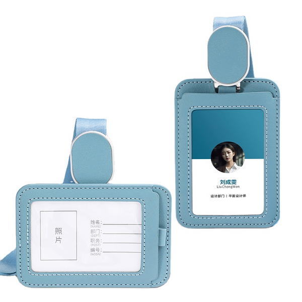 Lanyard - Manufacturer Custom Retractable PU Leather ID Card Name Badge Office Business