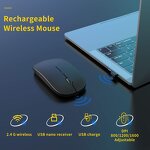 Wireless Mouse - Manufacturer 2.4G Silent Mini 3D LED 1600 DPI 6 Levels Rechargeable