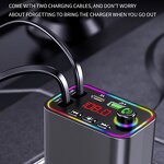 Car Charger - Manufacturer Y4 4-in-1 60W PD Retractable Cables Multi-Port Fast Charger