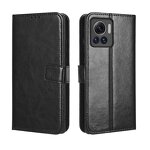Leather Case - Manufacturer Crazy Horse Grain PU TPU Flip Card Insert Motorola Edge 30 iPhone