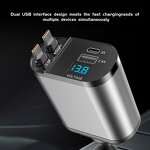 Car Charger - Manufacturer 4 in 1 Fast Charging Retractable Cables PD Mobile Adapter