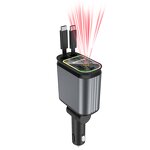 Car Charger - Manufacturer 4 in 1 Retractable Star Light Fast Charging 2 Cables Type C