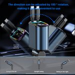 Car Charger - Manufacturer C9 LED 4 in 1 Retractable Ambient Light Fast Charging Adapter