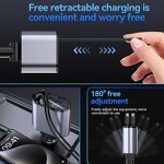 Car Charger - Manufacturer 4 in 1 Retractable Fast Charging USB C Ports Phone Adapter