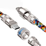 Charging Cable - Manufacturer 2-in-1 PD 60W Nylon Wrist Neck Strap Charging Data Rope