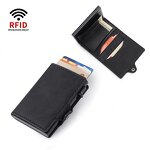 Card Holder - Manufacturer Men's Aluminium RFID Blocking Auto Pop Anti-Theft PU Wallet