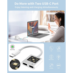 USB C Splitter - Manufacturer Dual USBC 2-in-1 PD 60W iPhone16 Laptop Audio Dongle