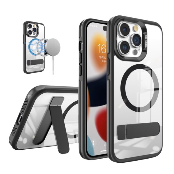 Phone Case - Manufacturer Shockproof Magnetic Wireless Charging TPU Metal Holder iPhone16 Pro Max