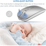 Wireless Mouse - Manufacturer BT4.0+2.4G Laser Optical Rechargeable 3D Mac PC Slim