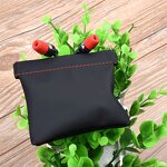 Headphone Pouch - Manufacturer Square PU Leather Magnetic Closure Earphone Organizer Storage