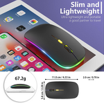 Wireless Mouse - Manufacturer RGB Optical Slim Silent 2.4G 3 DPI Levels Gaming Notebook