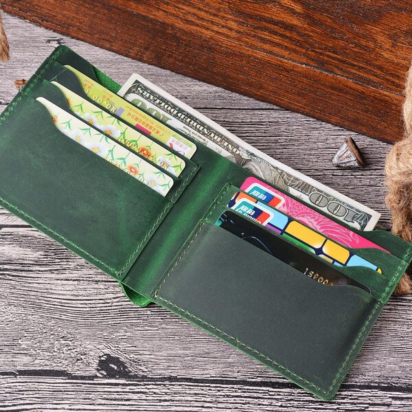 Men's Wallet - Manufacturer Genuine Leather Minimalist Handmade Vintage Slim Bifold