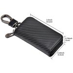 Key Wallet - Manufacturer Premium PU Leather Carbon Fiber Texture Car Key Holder Chain