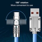 USB Cable - Manufacturer 180° Rotatable LED 1M USB-A to USB-C Fast Charging iPhone