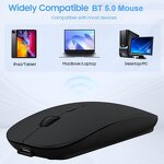 Wireless Mouse - Manufacturer BT5.0 Rechargeable Quiet Slim 3D Laptop MacBook Android