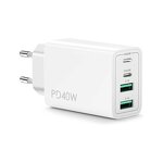 USB C Charger - Manufacturer 40W 4-port PD USB-A Power Adapter iPhone16/15/14/13/12/11