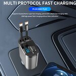Car Charger - Manufacturer 4 in 1 Fast Charging Retractable Cables PD Mobile Adapter