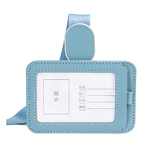 ID Badge Holder - Manufacturer Minimalist PU Leather Retractable Neck Strap Office Worker