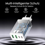 USB C Charger - Manufacturer 40W 4-port PD USB-A Power Adapter iPhone16/15/14/13/12/11