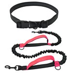 Dog Leash - Manufacturer Dual Handle Nylon Stormproof Elastic Pet Running Outdoor Waist Belt