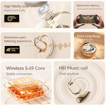 Open-Ear Earbuds - Manufacturer Wireless Sports LED 50H Playback Bass iPhone Android