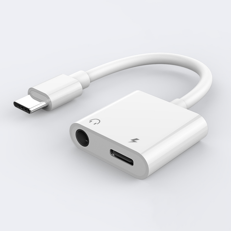 Audio Splitter Manufacturer - PVC Jacket 3.5mm to 2 in 1 Aux Type C