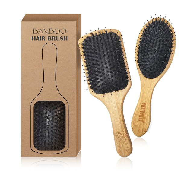 Hairbrush - Manufacturer Eco Bamboo Wooden Set Massage Paddle Boar Bristles Human