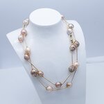 Pearl Necklace Manufacturer - 001N 9-12mm Edison Gold Plated for Women