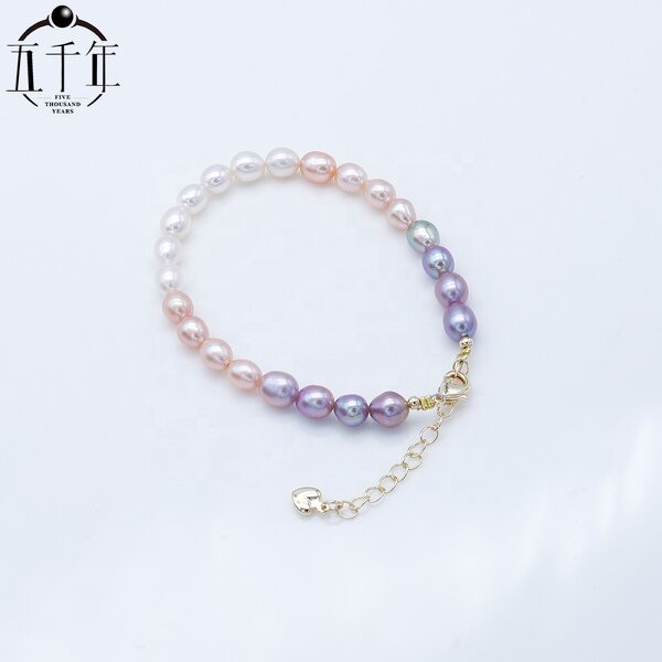 Pearl Bracelet Manufacturer - 001B 5-6mm Adjustable Gold Plated for Women