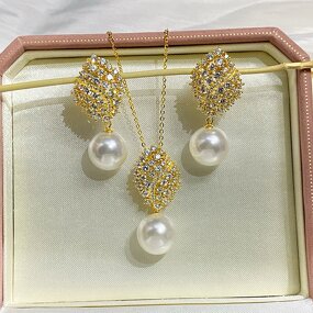Jewelry Set Manufacturer - JW5047 12-13mm Freshwater Pearl DIY Set