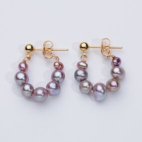 Pearl Earrings Manufacturer - Fashion Hoop 18k Gold Plated for Women
