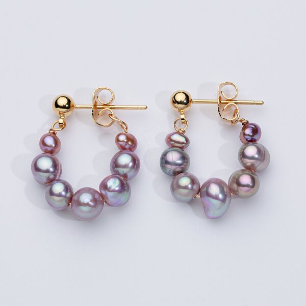 Pearl Earrings Manufacturer - Fashion Hoop 18k Gold Plated for Women