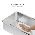 Cat Litter Box - Manufacturer Booche Non-Slip Open Stainless Steel Plastic Easy Cleaning