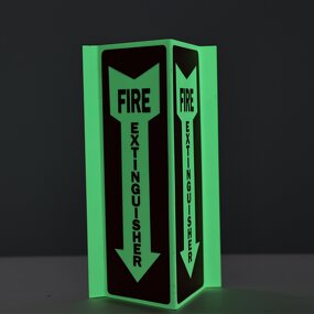 Safety Sign Manufacturer - 3-Way Fire Safety Glow with 3M Adhesive PVC