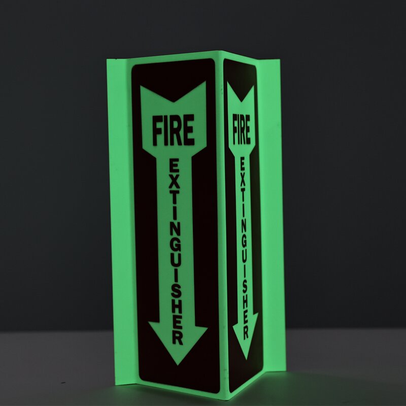 Safety Sign Manufacturer - 3-Way Fire Safety Glow with 3M Adhesive PVC
