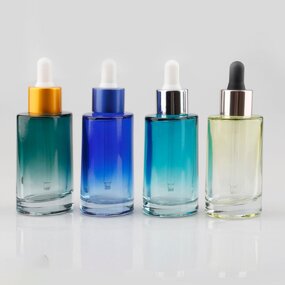 Serum Bottle - Manufacturer 50ml Hexagon Purple Pink Frosted Glass Face Oil Screen