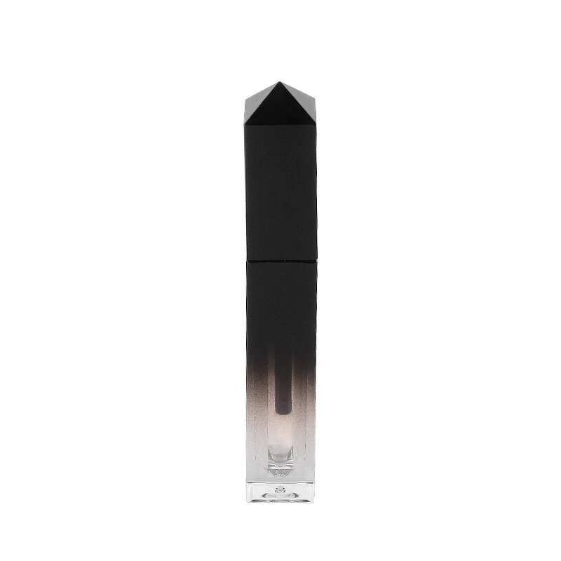 Lip Gloss Tube - Manufacturer Square Gradient Black Empty Lip Gloss Packaging With Wand