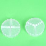 Loose Powder Case - Manufacturer 3/4 Well Round Clear Transparent With Gold Lid