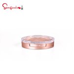Eyeshadow Case - Manufacturer Round Single Gold Empty Transparent Cosmetic Case