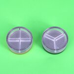 Loose Powder Case - Manufacturer 3/4 Well Round Clear Transparent With Gold Lid