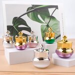 Cosmetic Jar - Manufacturer 0.5oz 15g Frosted Gold ABS Lid 70x55mm Factory Wholesale