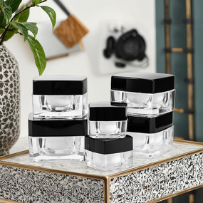 Cosmetic Jar - Manufacturer 20g/20ml Clear Black Lid Acrylic Face Cream Empty Container