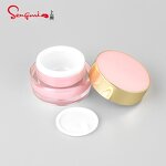 Cosmetic Jar - Manufacturer 10g/10ml Double Wall Frosted Pink Lotion Plastic Cream Jar