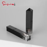 Lip Gloss Tube - Manufacturer Square Gradient Black Empty Lip Gloss Packaging With Wand