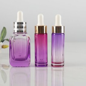 Serum Bottle - Manufacturer 30ml Hexagon Purple Pink Frosted Glass Face Oil Custom