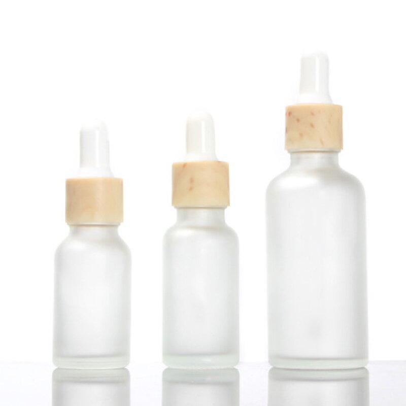 Serum Bottle - Manufacturer 10ml-50ml Stock Frosted Clear Glass Bamboo Hair Oil