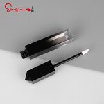Lip Gloss Tube - Manufacturer Square Gradient Black Empty Lip Gloss Packaging With Wand