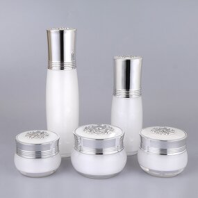 Cosmetic Jar - Manufacturer 10g-30g White Golden Round Acrylic Plastic Cream Packaging