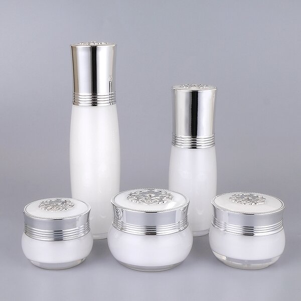 Cosmetic Jar - Manufacturer 10g-30g White Golden Round Acrylic Plastic Cream Packaging